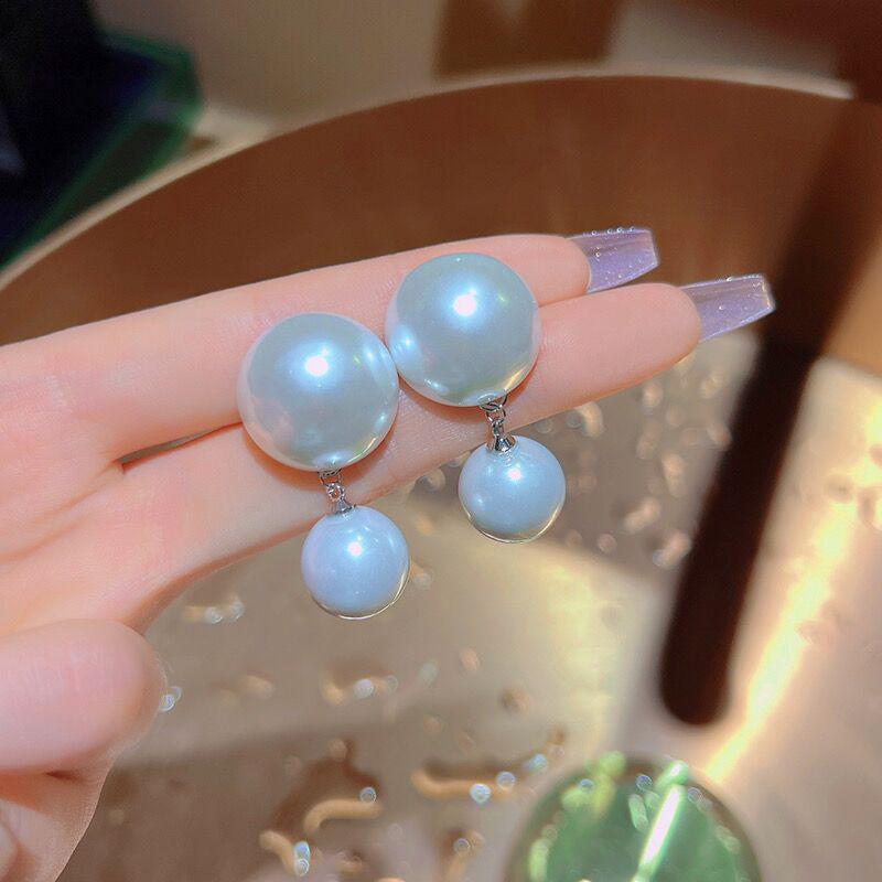 

Винтажные серьги-пусеты в стиле Хепберн с крупным жемчугом – серебро S925, французские пусеты с высоким темпераментом для невест и светских львиц