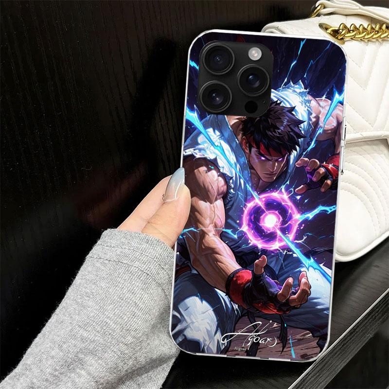 Game S-Street F-FighterS Case for iPhone 17 Air 16 16E 15 14 11 Pro Max Soft Phone Cover 12 13 Mini 7 SE 2020 8 Silicone Black C