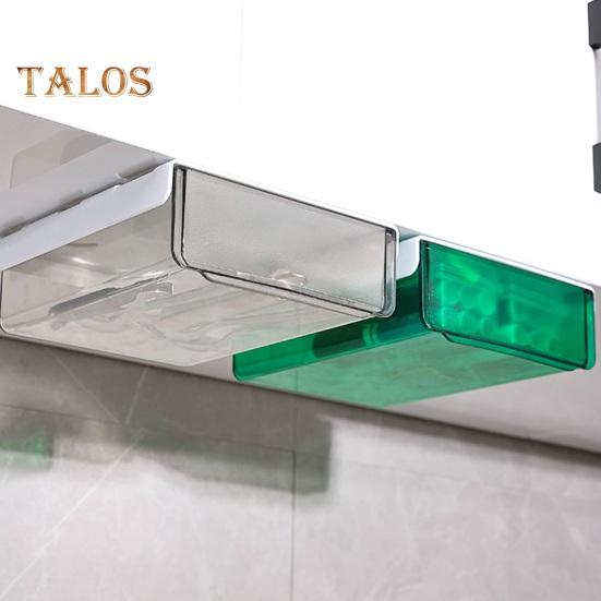 1 Set Under Desk Storage Box Pull-out Storage Transparent Practical Self-Adhesive Under Desk Drawer Home Use