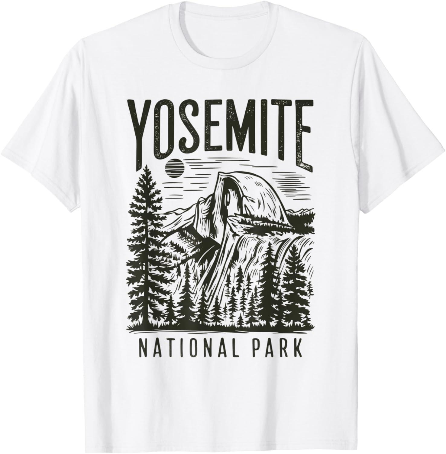 Retro Yosemite Half-Dome National Park Vintage Womens Mens unisex T-Shirt Mens Womens Tees Top S