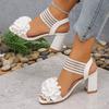 Fashion Fashion Fairy Style High-heeled Sandals Comfortable Two-wear Design Block Heel