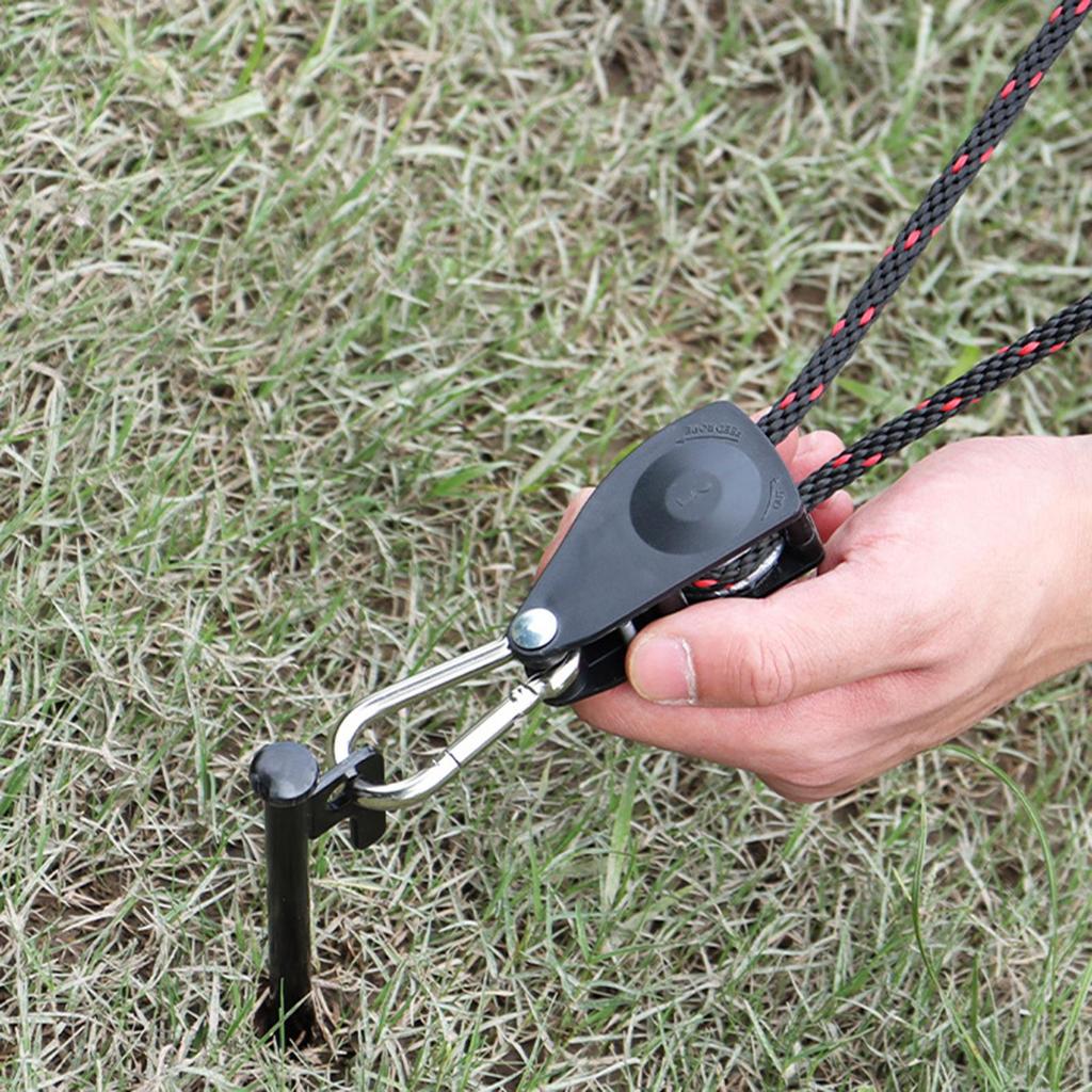1/4" Rope Tensioning Tool with Ratchet Pulley System for Outdoor Use