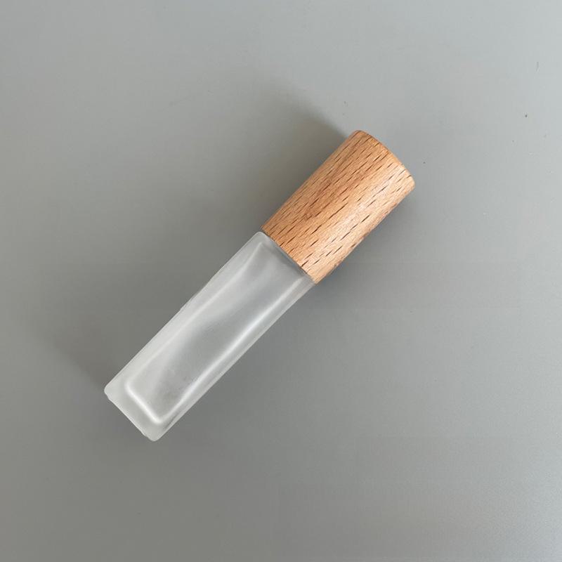 Sticlă portabilă de parfum din sticlă cu capac din lemn, opțiuni de 5 ml și 10 ml