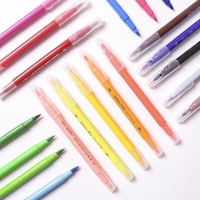 Large Capacity Double-Ended Watercolor Marker - Blue, Yellow, Black