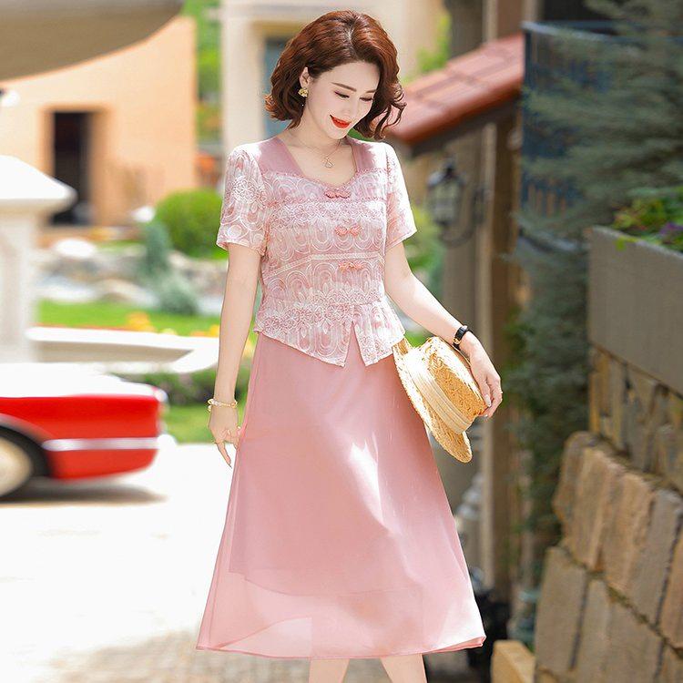 Summer High-End Mesh Skirt 2026: Stylish, Waist-Cinched, Belly-Concealing Dress for Middle-Aged Women