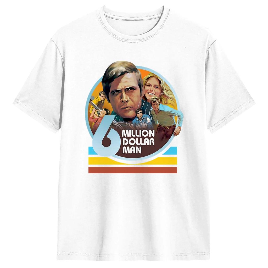 Sex Miljoner Dollar Unisex TV T-shirt för Unisex Rolig Bomulls T-shirt Rund Hals Kortärmad T-shirt Klassiska Toppar