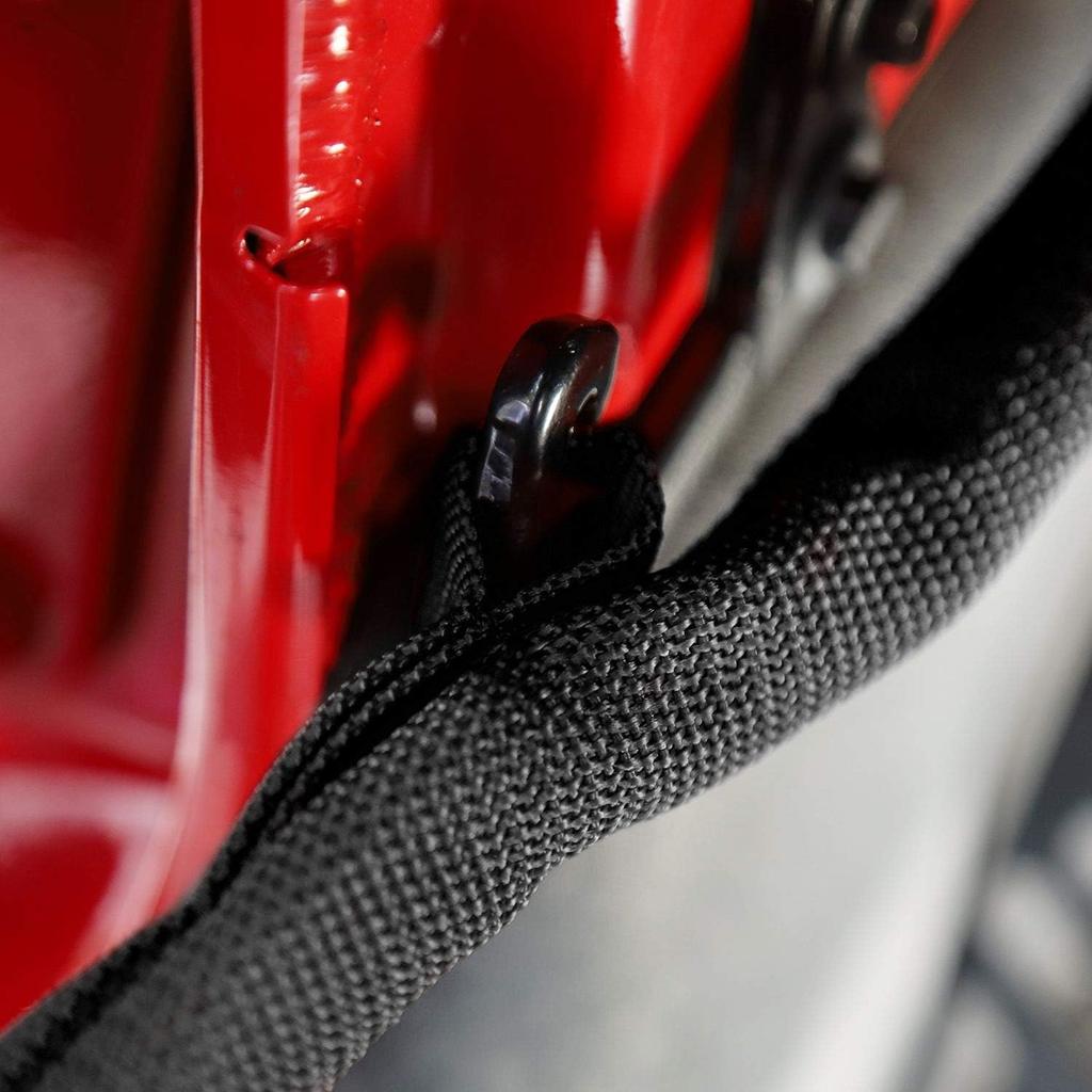 JeCar For Jeep Door Straps Heavy Duty Strong Door Limit Check Strap With Zipper For 2007-2024 Jeep Wrangler JK JKU JL JLU Gladiator JT (Black)