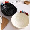 Fruit Bowl with 6 Colorful Fruit Forks Large Capacity Spiral Bottom Bowl with Fork Storage Hole for Snacks And Parties