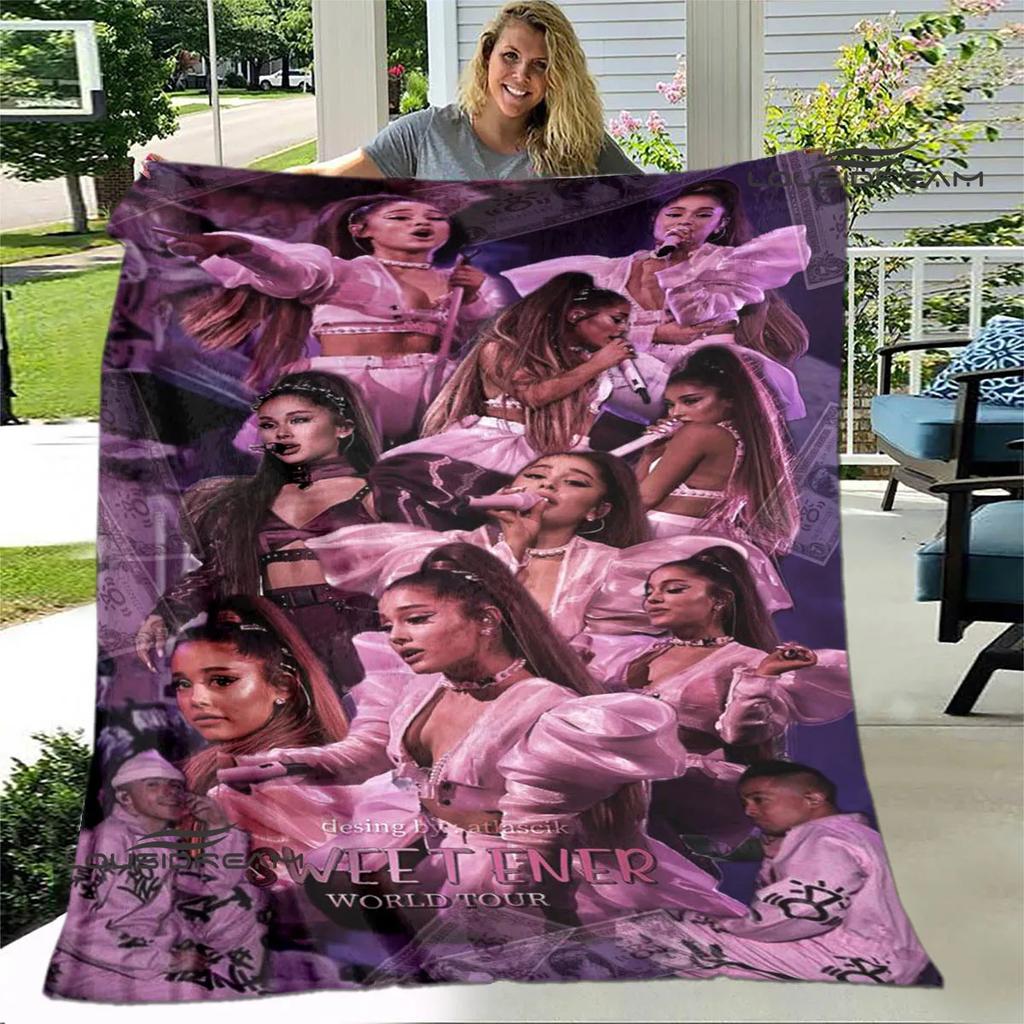 Singer Ariana grande printed blanket Flange Warm blanket soft and comfortable blankets bed linings cubre cama birthday gift