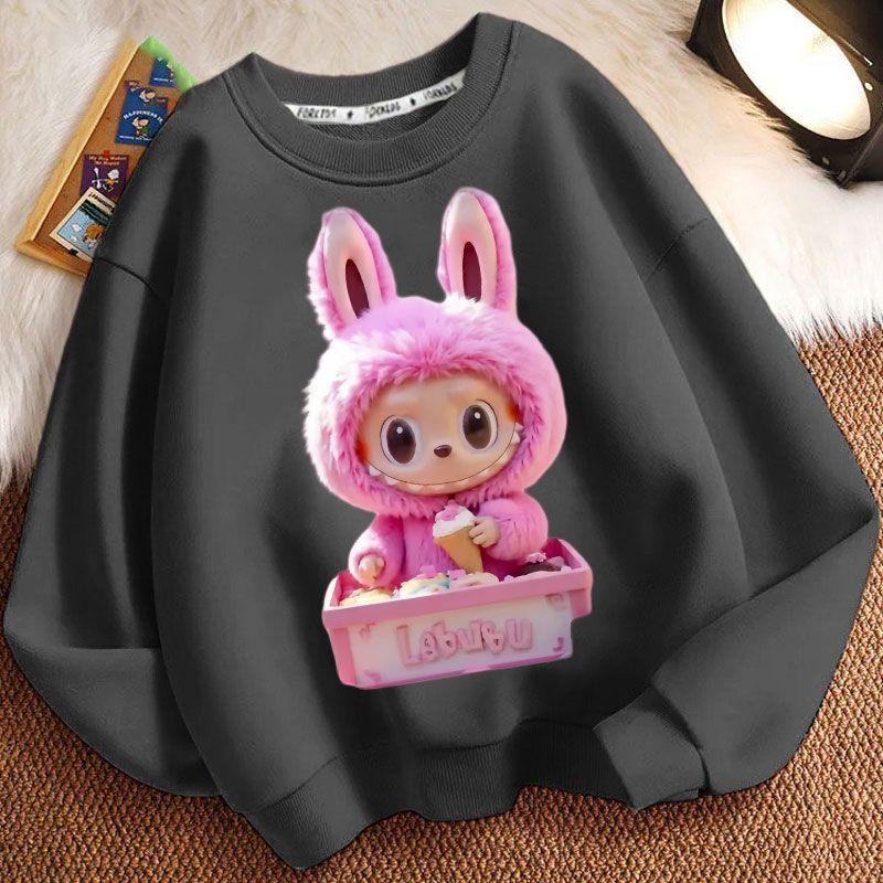 Round-neck Hoodies for Children, Long-sleeved Loose Hoodies for Boys and Girls in Spring and Autumn