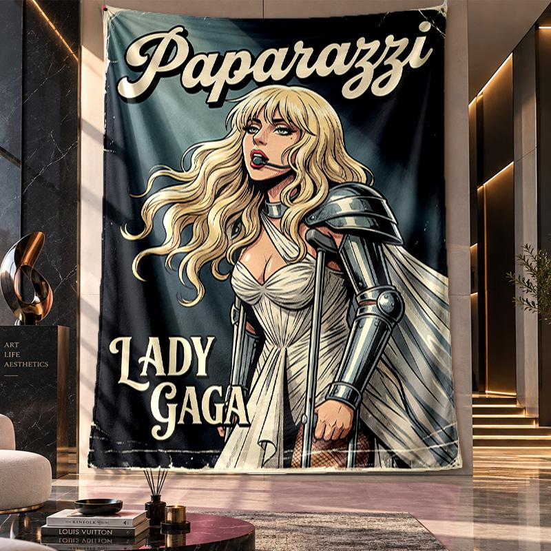 Wall Hanging Tapestry,Lady Gaga Printed Fabric Backdrop For Dorm Room Party Decoration