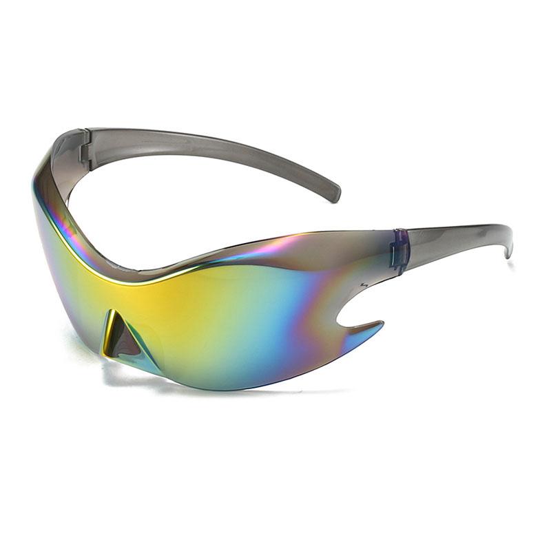 Oversized Futuristic Y2k Shield Sun Glasses for Men Women Wrap Around Fashion Superhero Chic Sunglasses Shades