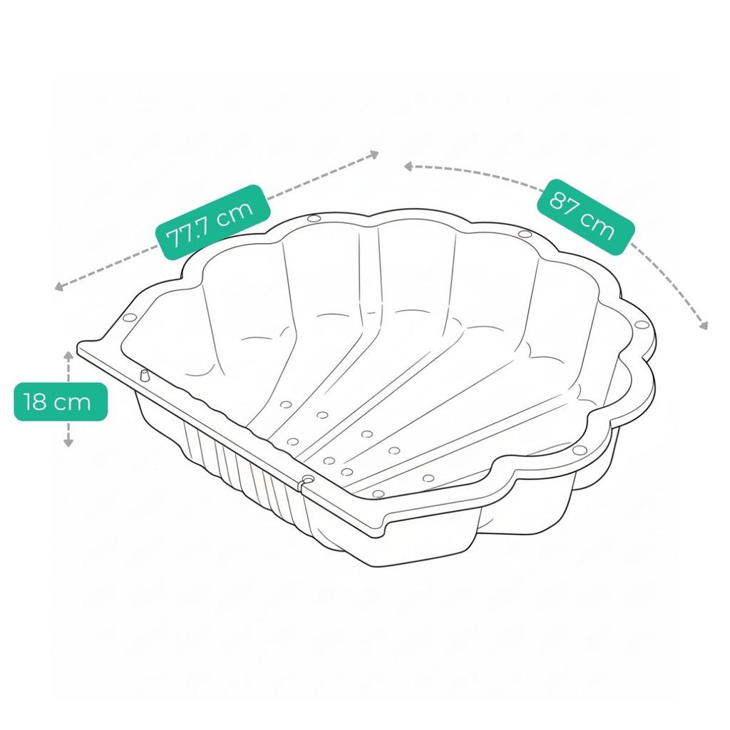 Shell 1 Plastic Sandbox - Grey