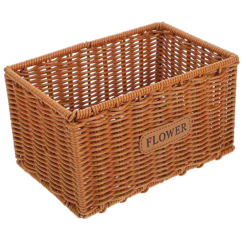Imitation Rattan Storage Basket Woven Plant Flower Baskets Rural for Planters Indoor Plants