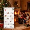 24 Tage Weihnachten Adventsaufbewahrungsbeutel Countdown-Kalender Stoff Hängbare Taschen Wiederverwendbare Feiertags-Heimwanddekoration 50x100cm