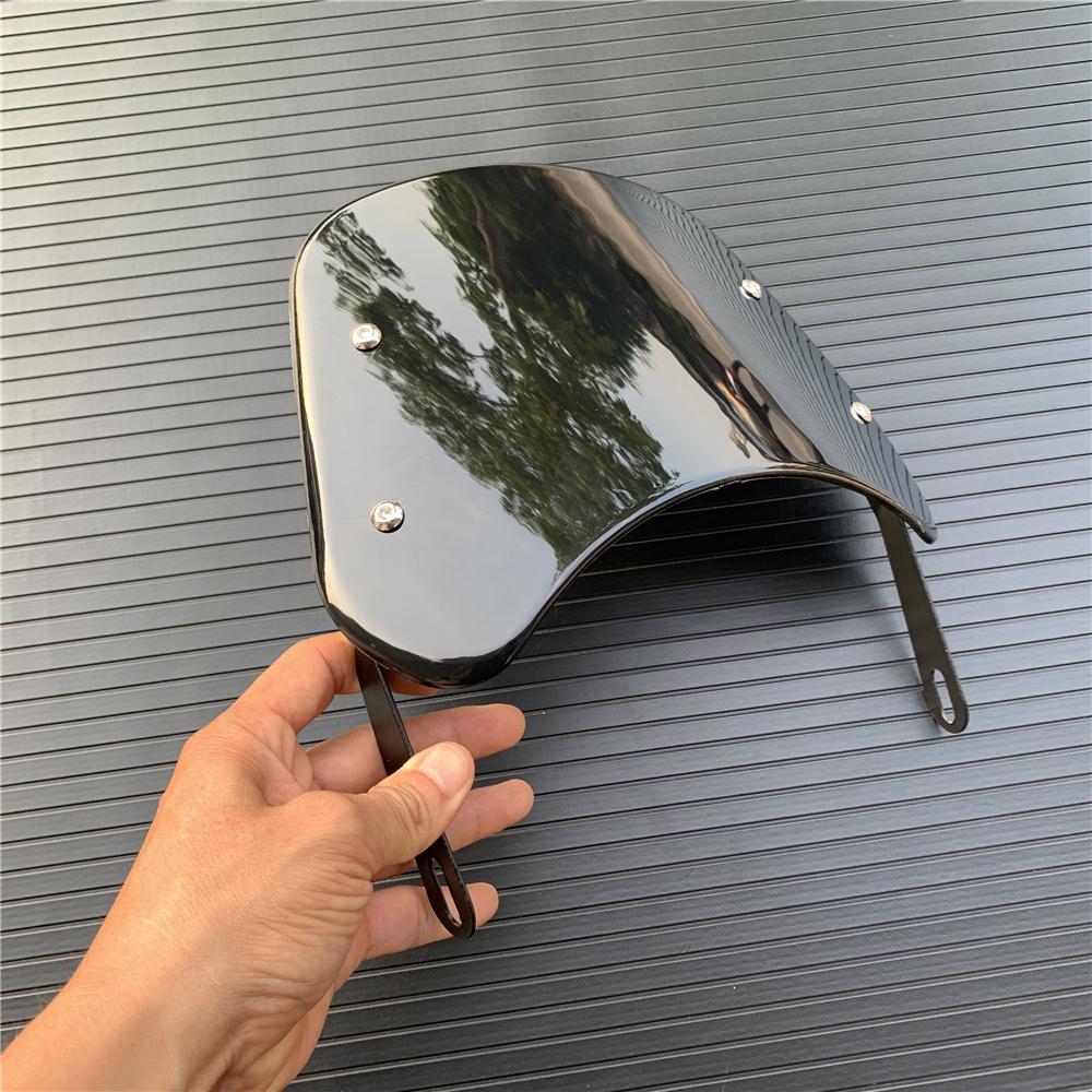 Black Skull Motorcycle 5"-7" Headlight Windshield Wind Deflector Windscreen Universal for Harley Honda Yamaha Instrument Visor