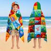 Kids Dinosaur Print Hooded Beach Towel Quick Dry Microfiber Bath Cape Pool Shower Sandproof