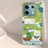 White Porcelain Cat Flower Feather Texture Phone Case for Xiaomi Mi 13T 14T Pro 11 Lite NE 5G Shell Silicone Back Bags TPU Cover