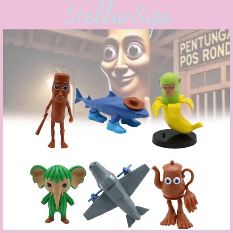 Mythical Shark Stickman Pvc Figurines 6 Models Desktop Decor Collectible Adults