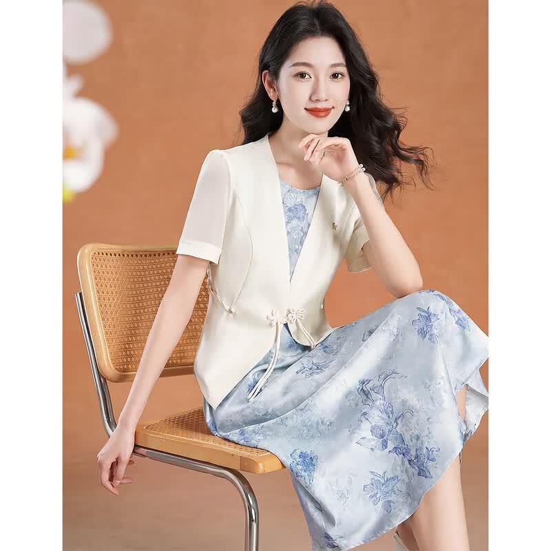 Women s New Chinese Style Summer Dress Set L