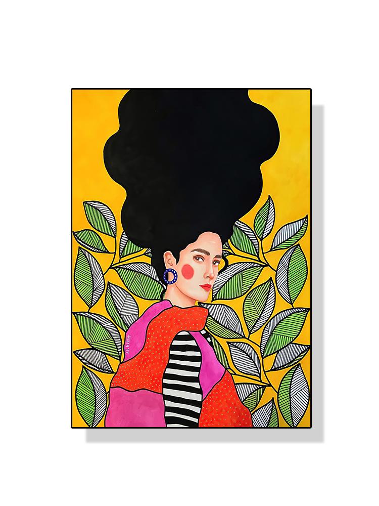 Abstrato Flor Mulher Menina Cabelo Moda Pôster Pintura em Tela Nordic Arte de Parede Imagem Para Sala de Estar Moderna Decoração de Casa