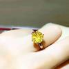 Natural Yellow Crystal Women's Open Ring: Stylish Korean-Inspired Luxury Jewelry for Wealth & Versatility