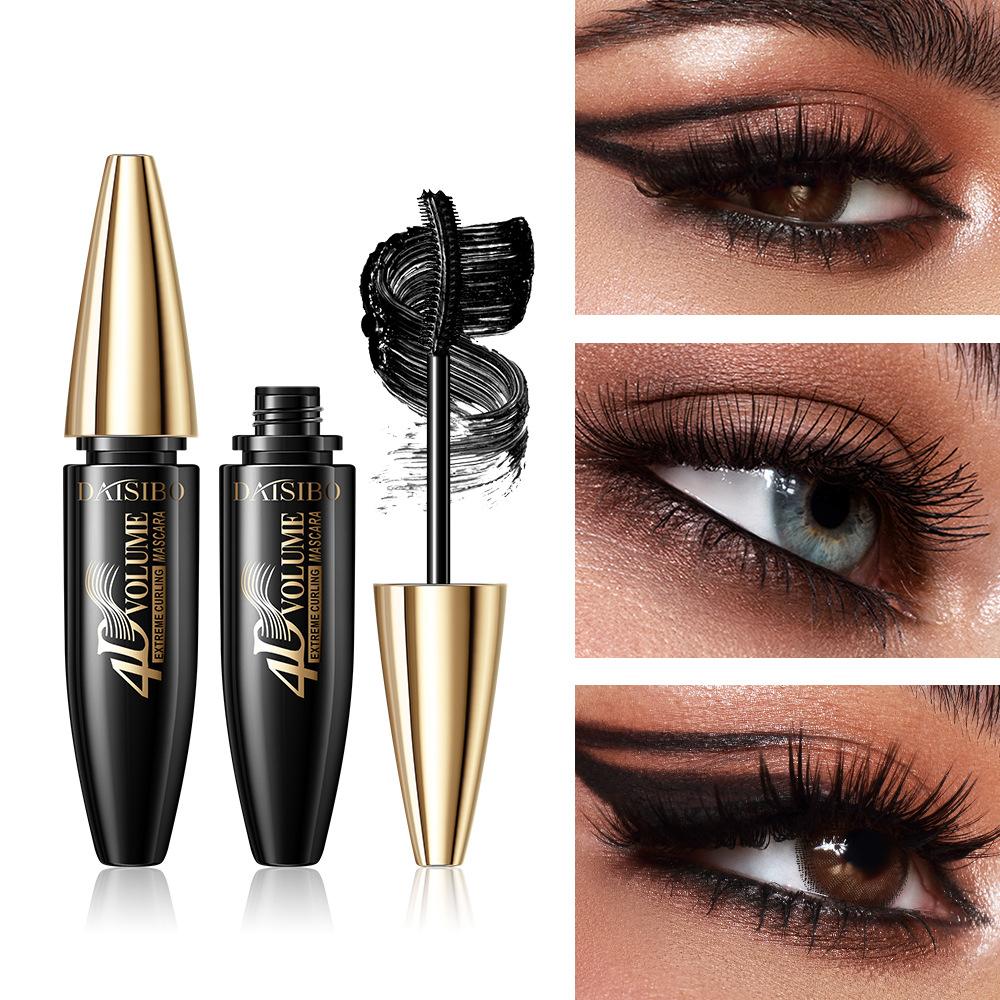 Mascara 4D Fiber Mascara Schwarzes Auge Curling Wimpern Doppel Mascara Wasserdichte Mascaras Make-Up-Tool