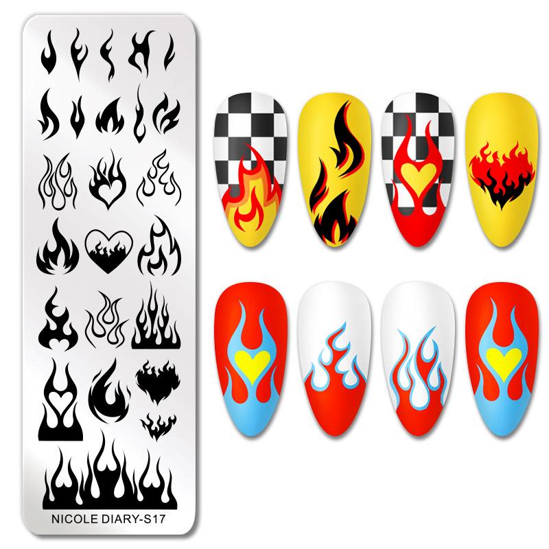 

1 шт. Прямоугольный шаблон для тиснения модный дизайн пластина для дизайна ногтей 035