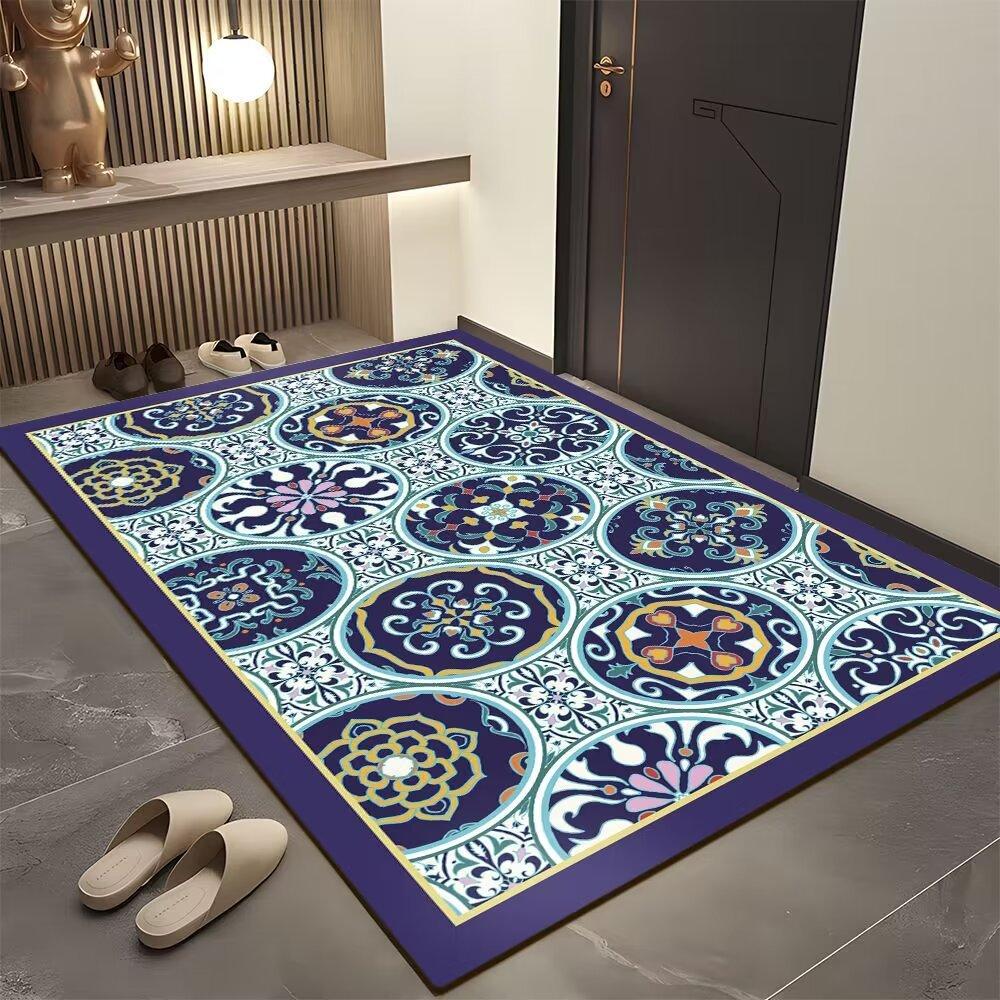 Tile Entrance Door Dirt-Resistant Bathroom Floor Mat Household Foot Mat Door Wear-Resistant Floor Mat