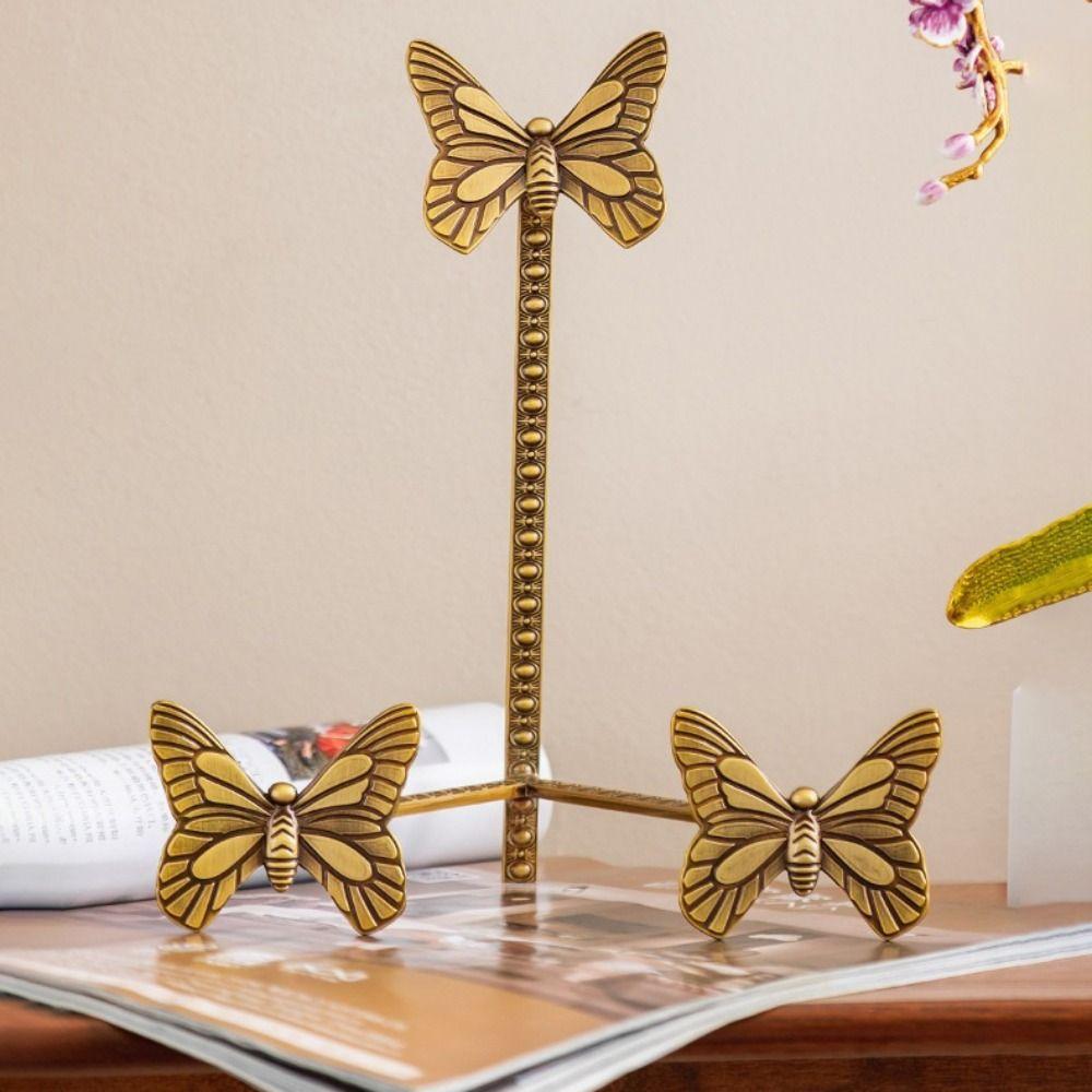 Vintage Design Gold Decorative Easel Butterfly-shaped Display Rack  Living Room Decor