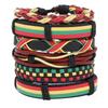 New 6-piece Set TEMU Hot-selling Punk Style Red, Green and Yellow Hand-woven Leather Bracelet Men's Bracelet