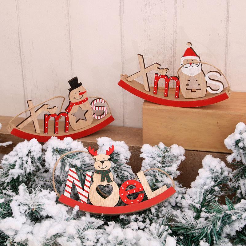 Christmas Decorations Rocking Horse Christmas Letter Cards Can Be Hung on The Door To Display A Gift