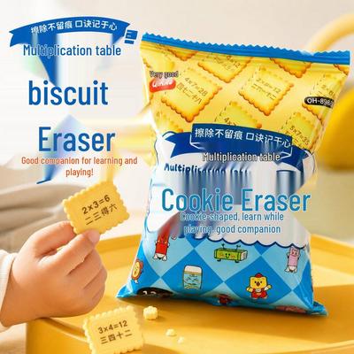 Goma de Borrar Pequeña Creativa con Forma de Galleta - Papelería Infantil Limpia y Sin Marcas