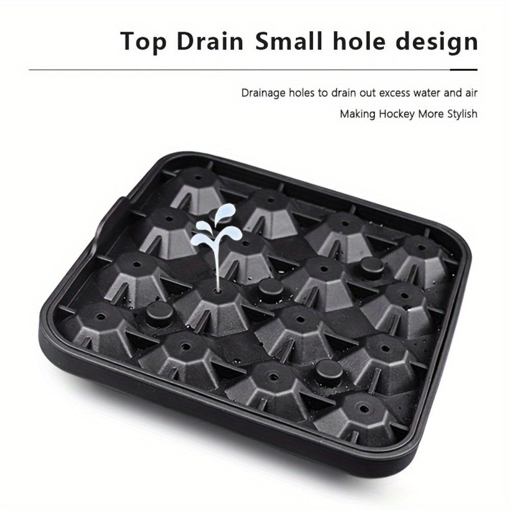 Diamond Ice Cube Tray. 16-cavity hockey mold for whiskey, cocktails & easy release.