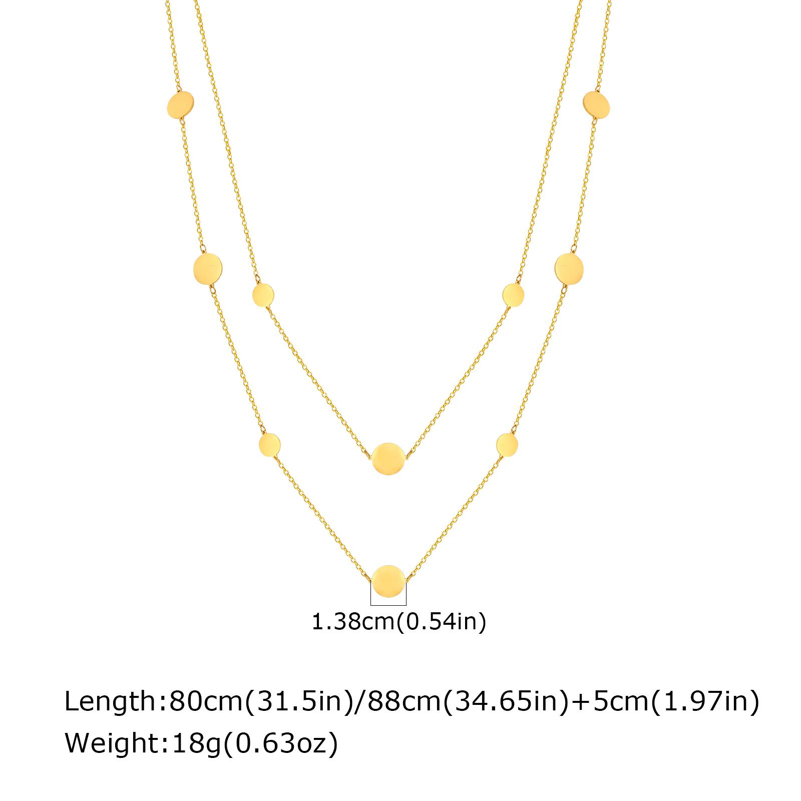 

Vnox Stainless Steel Multilayer Sweater Chains Luxury Jewelry Round Coins Pendant Necklace For Women Gift Wholesale