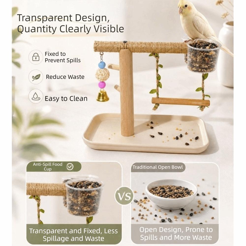 Durable Parrot Tray Rack Bite Resistant Bird Platform Food Box Parrot Perch Shelf Pet Interactive