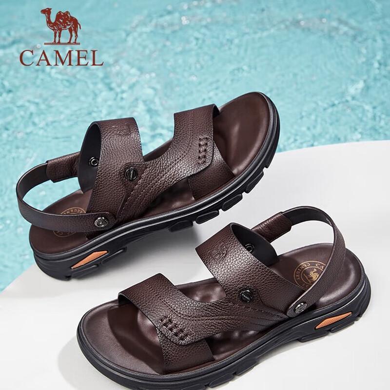 Camel Soft Leather Dual-Wear Sandals & Slippers