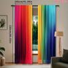 2 Stück lebendige regenbogenfarbene gestreifte Vorhänge, Entwickelt für Verdunkelung, Hochwertiges Material, Geeignet für Kinderzimmer,
