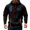 Men's Sports Casual Hoodie Hoodie Cardigan Zipper Multi-pocket Hoodie Coat