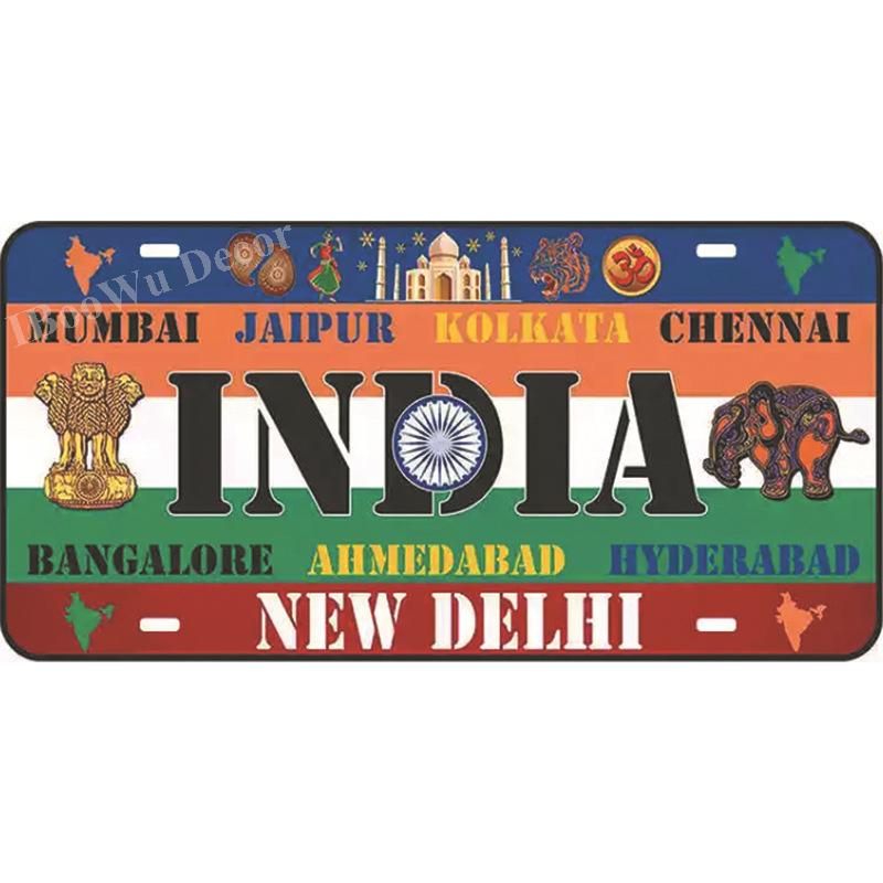 Popular City Plate Poster Vintage Wall Decor Worldwide Canada/London/Brazil Metal Tin Sign Plaques Poster 15x30cm