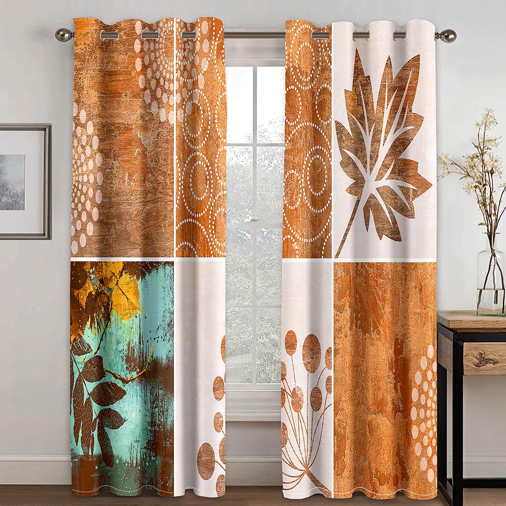 Abstrsact Art Cube Luxury Window Curtains for Kids Living Room Bedroom Bathroom Kicthen Door Cupboard Home Decor Hooks 2Pieces