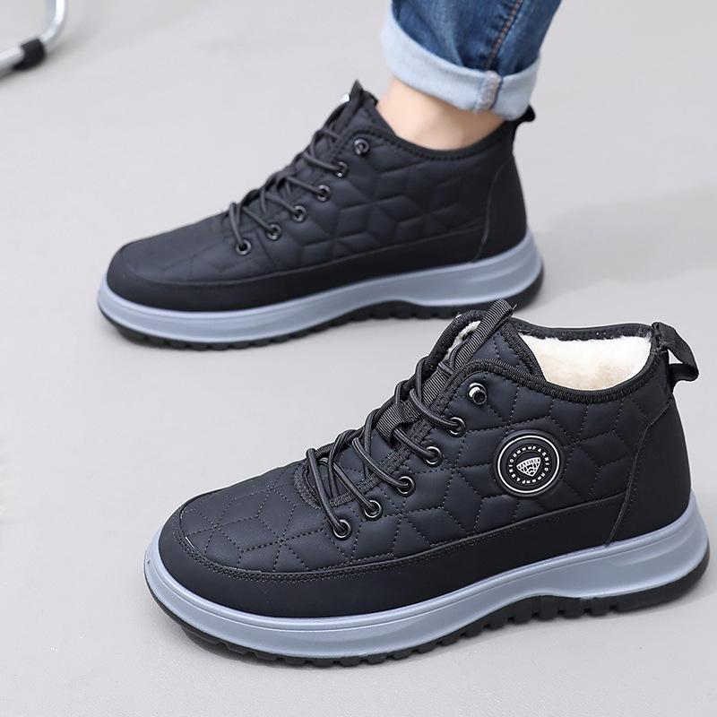 Fleece Warm Snow Boots, Soft-soled Anti-slip Shoes, High-top Outdoor Men's Cotton Shoes