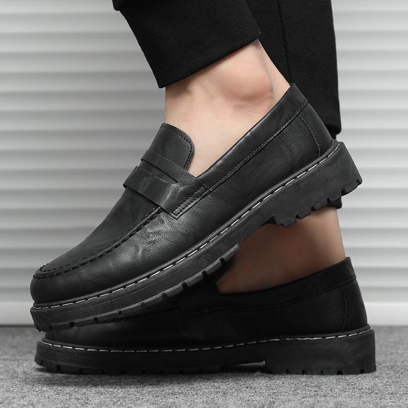2026 New Platform Loafers Men Pu Leather Shoes Breathable Slip-On Loafer Shoe Solid Mens Casual Shoes Handmade Men's Dress Shoes