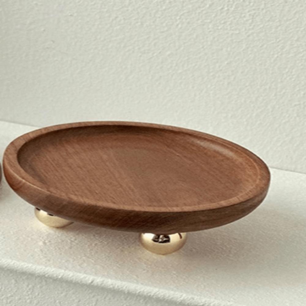 Oval Solid Wood Tray Wood Storage Tray Solid Wood Perfume Display Tray  Table Dessert Serving Tray