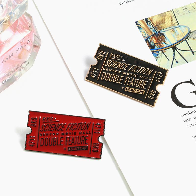 Cartoon Travel Airline Tickets Brooches Love Tag Notes Enamel Pins Movie Tickets Badge Shirt Backpack Hat Lapel Pin Jewelry Gift