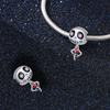 Halloween Party Copper Gothic Cute Skeleton With Rose Beads Fit Charms Diy Bracelet For Jewelry Making Women Gift