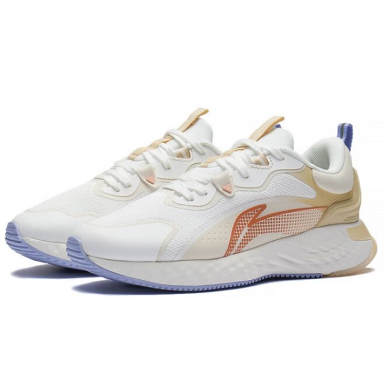 Li Ning Shock Absorption Low Top Sports Casual Shoes Women Sneakers Khaki AGLS212-5