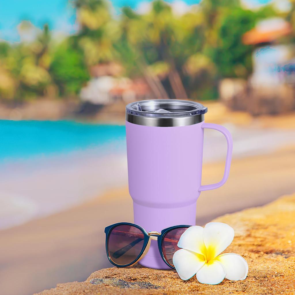 Livole Tumbler with Vacuum with Large Stainless Coffee Travel Large Capacity with Perfect for and Carbonated Perfect for Outdoor and Light Purple