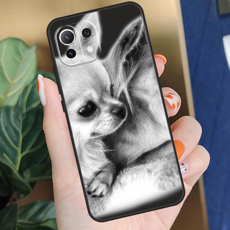 Chihuahua Face Floral Dog Case For Xiaomi 15 14 Ultra 13T 14T 15T Pro 17 Pro Max POCO X7 Pro X5 X6 F5 F6 F7 F8 Coque
