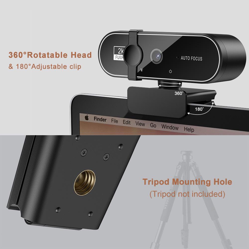 B19 4K HD USB Computer Camera for Online Classes, Meetings, and Live Streaming